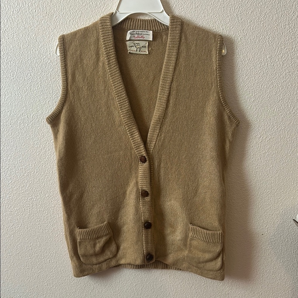 Men's Tan 100% camel Hair Vest